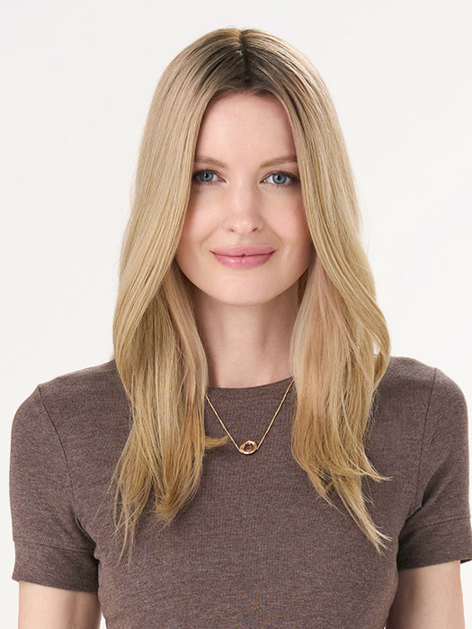 Barely There Straight 16" by Envy | HD Synthetic Lace Front Topper | Partial Mono Top